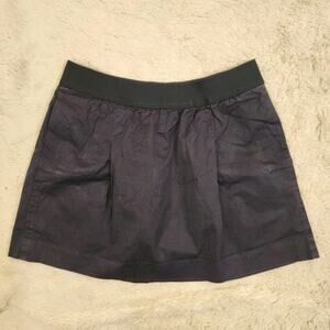 J CREW Womens Size 8 Navy Blue Cotton Skirt Elastic Waist